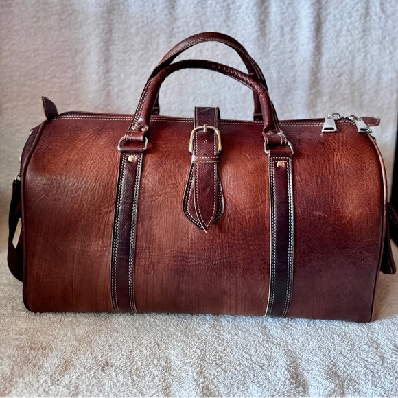 Handcrafted Real Leather Duffel Bag